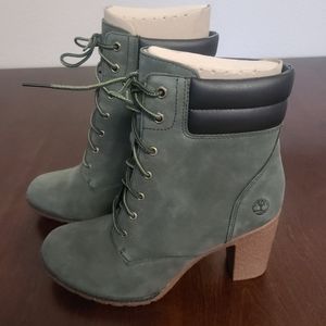 Womens Timberland Tillston 6 inch Boot Dark Green Nubuck Size 9.5 New